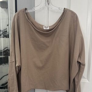 Planet  by Lauren  G Casual Tan Long Sleeve sweatshirt